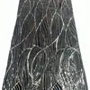 Tela base de franela tela de bordado de lentejuelas bordado de lentejuelas redondas tela de lentejuelas de ancho completo superficie de la tela de la ropa para vestido de noche