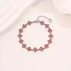 Pulseira de Contas de Zircônia Colorida de Alta Qualidade para Mulheres Marca Tendência Transfronteiriça de Moda Pulseira de Aço Titânio Versátil Pulseira de Trevo de Quatro Folhas