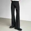 Novedad Otoño/Invierno 2025 Estilo Negro Forrado de Polar Corte Holgado Ligeramente Acampanado Casual para Hombre para Viajes de Negocios Pantalones Extra Largos