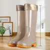 Botas de lluvia de algodón de caña alta antideslizantes con forro polar, zapatos impermeables, zapatos de goma, cubrebotas, botas de agua para mujer, zapatos cálidos para cocina de adulto, zapatos para sembrar arroz