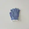 Conjunto de Cachecol e Luvas Yipan para Crianças Outono/Inverno Estilo Coreano Cachecol com Borda Color-Block Luvas de Cinco Dedos Quentes à Prova de Frio Conjunto Quente