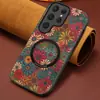 Funda de teléfono compatible con carga inalámbrica para Samsung S26Ultra, Tapa trasera de madera suave para Samsung S25 con patrón irregular