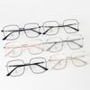 Montura grande para reparar el rostro, retro, cuadrada, de metal, anti luz azul, gafas sencillas, estilo artístico, simple, para hombres y mujeres, montura para gafas de miopía