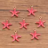 10 Colgantes de Acero Inoxidable Multicolor Dorado de Doble Cara con Goteo de Aceite para Peces, Cangrejos, Delfines, Corales, Caballitos de Mar DIY para Viajes de Commuting a la Moda