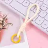 Chaveiro estilo ins cordão cor dopamina cordão de mão curto pulseira de pulso trançada de cor sólida acessório de bolsa