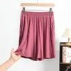 Calça Bermuda Modal Verão Estilo Coreano 2022 Bolso Externo Fina para Casa Pijama Calça Larga Tamanho Grande Perna Larga