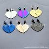 Suministro transfronterizo colgante de corazón de acero inoxidable DIY acero titanio pareja etiqueta de corazón collar amor llavero