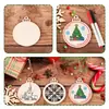 10 Piezas/Paquete Decoraciones Navideñas DIY Colgantes de Madera Decoración Creativa de Fiesta de Madera Colgantes para el Hogar en Interiores