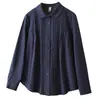 [Oferta Especial] 100 kg Estilo Primavera Nuevo para Mujeres de Tallas Grandes: Camisa Elegante Casual de Manga Larga con Adorno de Encaje 9476