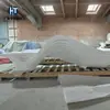 Banco de onda UHPC para jardín y césped, taburete de piedra artificial de forma irregular, asiento de descanso de terrazo con acabado de diseño artístico