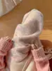 Pantalones de Arroz Glutinoso de Colores Arcoíris con Puntos para Mujer, Nuevos Pantalones de Pierna Ancha Forrados de Polar Otoño e Invierno 2025, Pantalones de Punto Suaves y Holgados