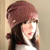 Gorro con Pañuelo a Cuadros Rojo Vintage para Mujer, Nuevo Modelo Verano 2026, Circunferencia de Cabeza Grande, Gorro de Poner de Atar de Gama Alta