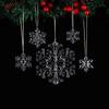 Adorno Navideño Transfronterizo Copo de Nieve Acrílico Transparente Cristal Copo de Nieve Suministros para Decoración de Árbol de Navidad Colgante de Ambiente Navideño
