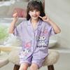 Seda de Hielo 2025 Pijama Nuevo para Niñas Verano Corto Delgado Niñas Niños Grandes Kuromi Ropa para el Hogar Estilo Fresco de Verano