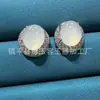 Brincos de Calcedônia Incrustada Banhados a Prata, Brincos de Calcedônia Verde Gelo de Alta Qualidade, Brincos de Pedra Preciosa Cor de Jade, Brincos de Jade Atacado