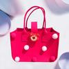 Bolsa de Fieltro Hecha a Medida de Dibujos Animados con Pompones, Bolso de Mano de Fieltro, Bolsa de Regalo, Boda, Primer Cumpleaños, Regalo para Bebé, Bolsa Pequeña