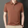Nova polo masculina de secagem rápida para o verão, camisa social casual masculina de cor sólida com lapela, manga curta, peça única, entrega