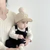 Gorro de Bebé Otoño e Invierno Cachemir Cálido Gorra de Pico para Niños y Niñas Lindo Oso de Dibujos Animados Gorra de Béisbol a Prueba de Viento