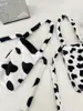 0962 Patrón de Vaca Felpa Anti-quemaduras Portátil Cruzado Bolso para Botella de Agua Lindo Estudiante Escuela Bolso para Botella de Agua Bolso para Taza de Agua