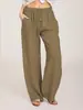 Ropa de mujer transfronteriza 2024 nueva europea y americana Amazon eBay Europa y América talla grande suelta algodón y lino pantalones casuales mujeres