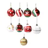 Decoração de Bola de Natal Pintada de 6cm Adereços Enfeites para Pendurar na Árvore de Natal Bolas de Natal Pintadas à Mão Bolas de Plástico Galvanizado Venda por Atacado
