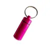 Mini cartucho de aleación de aluminio de fondo redondo, impermeable, sellado, caja de medicina de metal, adaptador para teléfono móvil, almacenamiento de tapones para los oídos, botella de aluminio
