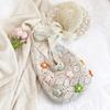 Bolso de Punto para Mujer 2025 Verano Nuevo Bolso de Punto de Moda Bolso Tote de Hombro con Perlas Estilo Campestre Perezoso Bolso para Mujer