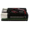 Carcasa de aleación de aluminio para Raspberry Pi 4B, carcasa con refrigeración de doble ventilador, carcasa protectora metálica para Raspberry Pi, compatible con la 4ª generación B