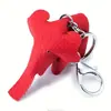 Llavero de Elefante Pequeño Lindo de Cuero Genuino Colgante Creativo de Animal para Llave de Coche Colgante de Muñeca de Bolso de Piel de Vaca de Primera Capa Lindo
