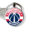 Logo de Equipo de la NBA Lakers Warriors 76ers Time Gem Aleación de Metal Llavero Grabado Colgante de Llave