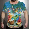 Comercio exterior transfronterizo código europeo para hombre verano casual impresión 3D calle moda alta calle manga corta sublimación T