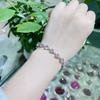 Pulsera Qingxing Love con Incrustaciones de Cristal de Zirconia Fábrica de Origen Moda Simple Femenina Rosa Azul Mar Pulsera de Cristal