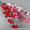 Flor de pereira de duas pétalas, flor de cerejeira de caule longo, flor de cerejeira pendente, flores artificiais decorativas estilo Zen, decoração de salão de casamento, flores artificiais estilo chinês