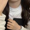 Suchuang Plata Esterlina S925 Corazón Corazón Colgante Collar Estilo Ins Cadena Clavícula Cuenta Negra Diseño Nicho Femenino