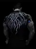 Breathedivinity Nuevo Venom Pesadilla Ropa Deportiva Elástica de Manga Corta Mallas Elásticas Camiseta de Secado Rápido Top para Hombre