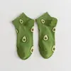 Calcetines de mujer primavera y verano aguacate calcetines japoneses fruta calcetines bajos de barco para mujer venta al por mayor de fábrica exclusivo transfronterizo