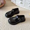 Zapatos retro de moda para niñas con suela blanda, modelo primavera y otoño 2026, estilo británico, zapatos de princesa para niñas, zapatos negros de actuación para niños