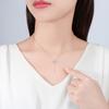 Collar de alas de ángel en plata de ley 925 para mujer, cadena de clavícula con alas de lujo, colgante de diamante rosa con forma de corazón.