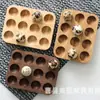 Bandeja de Madera para Huevos de Codorniz Madera Maciza Hogar Doble Fila Adornos de Huevos Estante para Huevos Refrigerador Acabado Alimentos Bandeja de Madera Maciza
