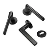 Precio bajo ingeniería interior dormitorio integrado negro cerradura dividida cerradura de puerta de baño cerradura de puerta de madera maciza silenciosa universal