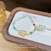 Nova Pulseira de Prata com Contas de Borboleta Estilo Chinês com Design Vintage Único, Pulseira Esmaltada Feminina Versátil e Exquisita