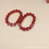 Pulsera de Ágata Roja Natural Ágata Grado A Pulsera de Cuentas Redondas Rojas del Sur Pulsera de Estilo Étnico de Ágata Roja para Hombres y Mujeres Joyería