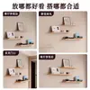 Estante de Pared para Sala de Estar, Estante de Almacenamiento de Madera Maciza, Estilo Madera Natural, Barra de Comedor, Estante Decorativo Multicapa, Portavasos, Panel Divisor