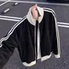 Chaqueta negra elegante con cuello alto para hombre y mujer, cárdigan de punto fino para otoño con hombros caídos, abrigo de marca suelto y moderno estilo japonés