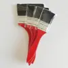 Pincel de Pintura Vermelho com Cabo de Madeira Espesso e Longo Pincel Plano para Pintura Escova para Limpeza e Remoção de Poeira Industrial Não Enrola
