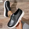 Zapatos Casuales Talla Grande para Mujer Amazon Primavera y Otoño Nuevos Planos Puntera Redonda Casual con Cordones Zapatos de Exportación