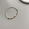 Pulsera de Plata de Ley S925 con Cuenta de Cara Sonriente para Mujer, Diseño de Nicho de Verano, Estilo Simple, Mejor Amiga, Nueva Tendencia 2021 Festival Qixi