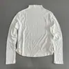 Blusa Base Feminina Outono Nova Chegada Cor Sólida Respirável Casual Modeladora Versátil com Gola Alta Mangas Longas e Renda