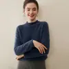 Tejidos 100% Cachemir Puro para Mujer, Suéter de Cuello Alto Medio, Tejido Holgado, Ropa Interior de Otoño e Invierno, Ropa Exterior, Prendas Base de Punto