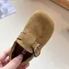 Zapatos de piel para niños 2026 nuevos modelos de primavera y otoño para niñas, zapatos Birkenstock para niños, mocasines retro para bebés niñas suela blanda